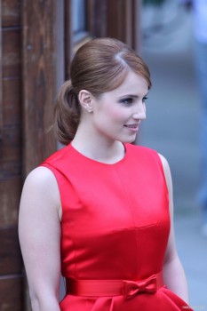 Dianna Agron steps out in the same Louis Vuitton dress from fashion shoot  in Italy