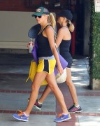 Reese Witherspoon - leggy, goes to her yoga class in Brentwood (7-18-13)