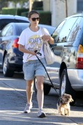 Natalie Portman - wearing shorts while dog walking in LA - Aug 17, 2013